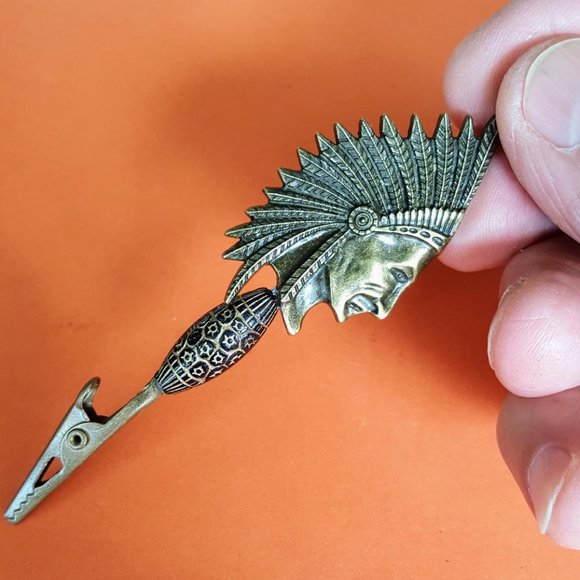New! Steampunk "Indian Chief" Roach Clip - Picture 12 of 13